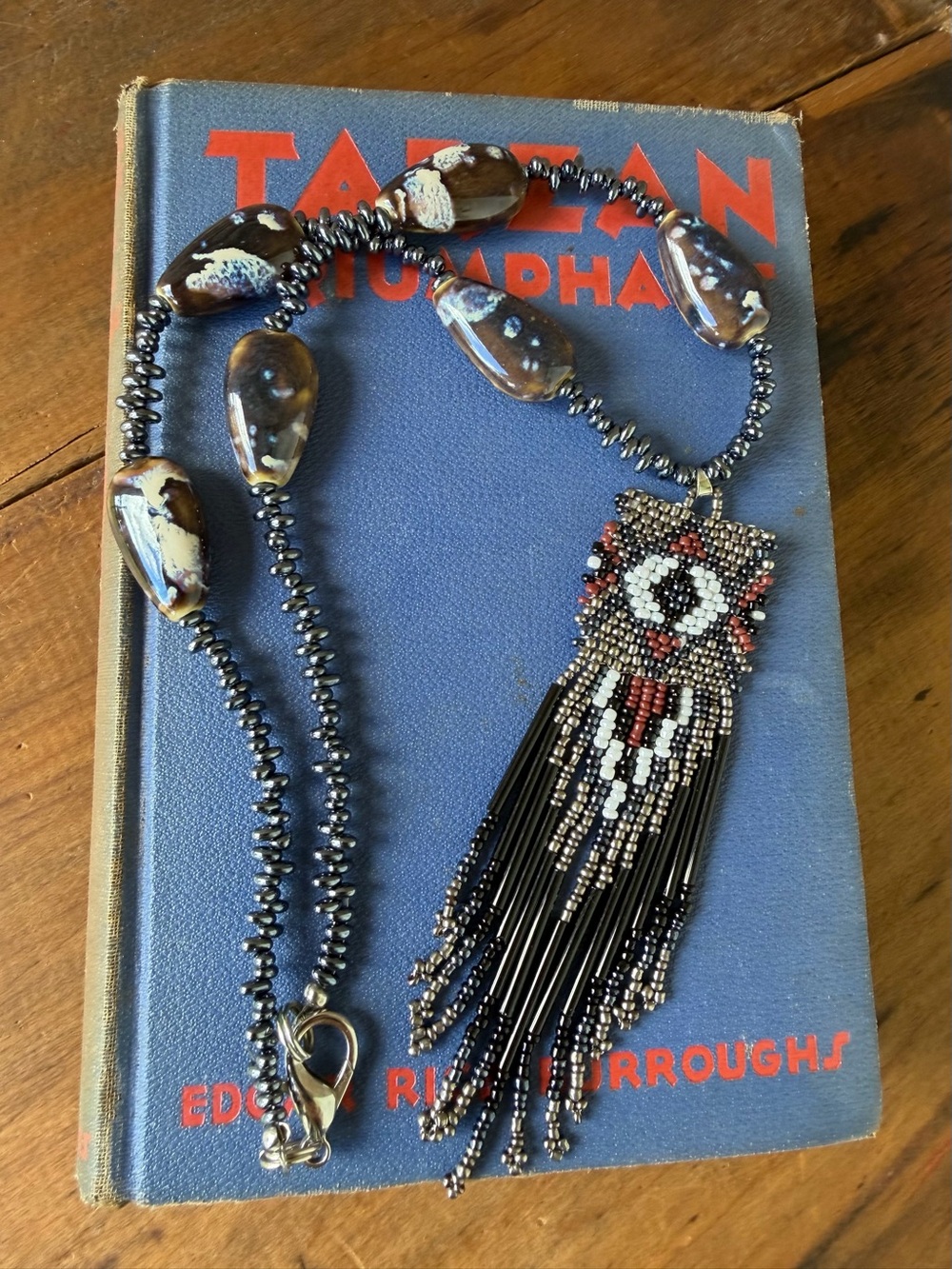 Southwestern Tribal-Style Beaded Fringe Necklace Drop 10” & 15”